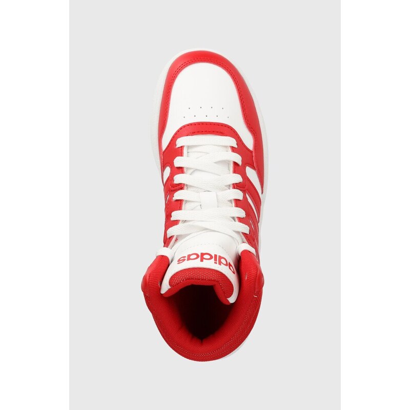 Detské tenisky adidas Originals HOOPS 3.0 MID K červená farba