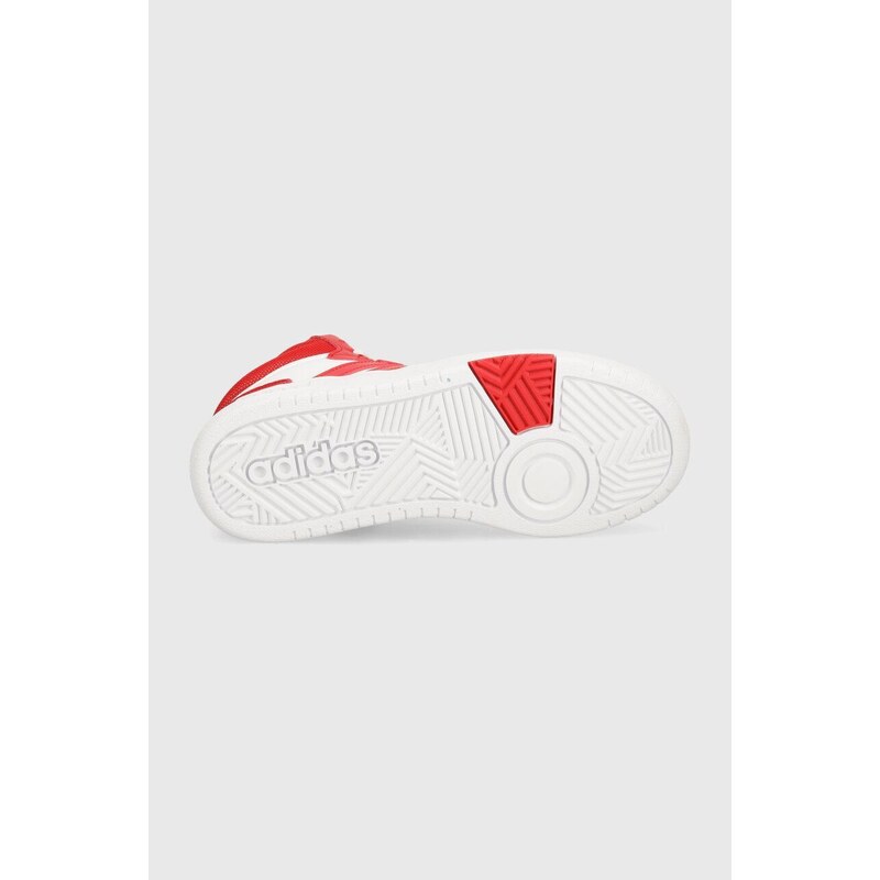 Detské tenisky adidas Originals HOOPS 3.0 MID K červená farba