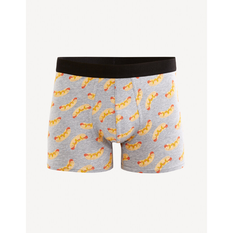 Šedé pánske vzorované boxerky Celio Gibodog 51042938
