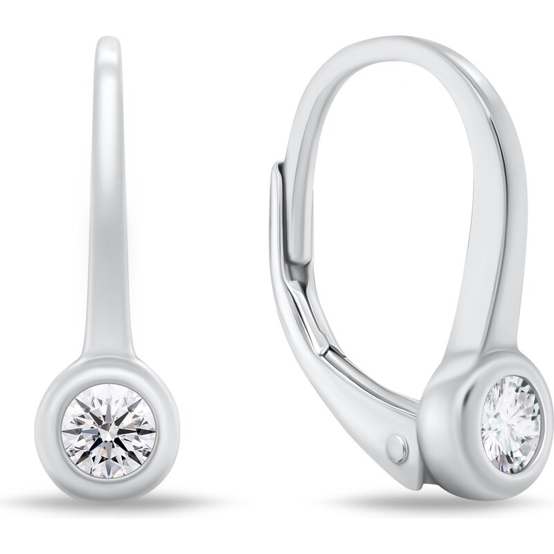 Brilio Silver Elegantné strieborné náušnice so zirkónmi EA17W 66594279