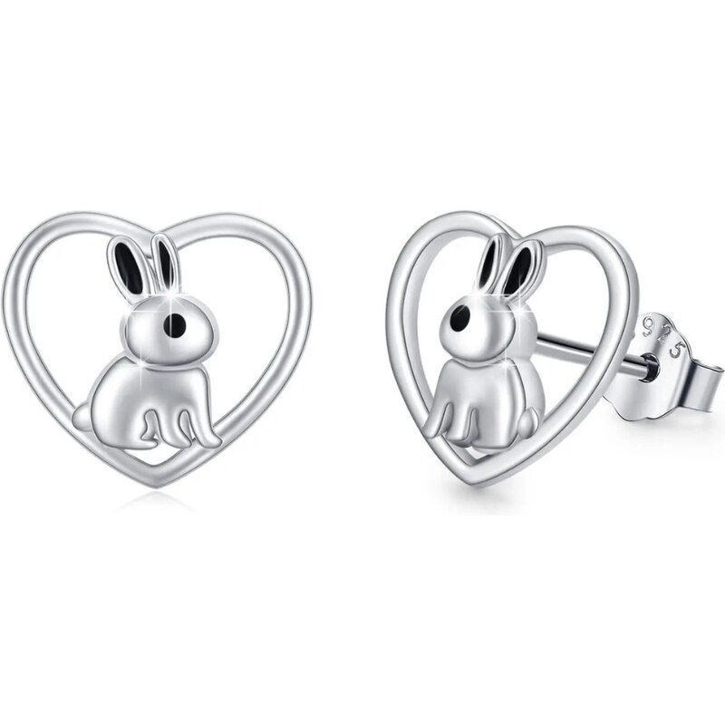 Olivie Strieborné náušnice KRÁLIK V SRDCI 8485 50906342