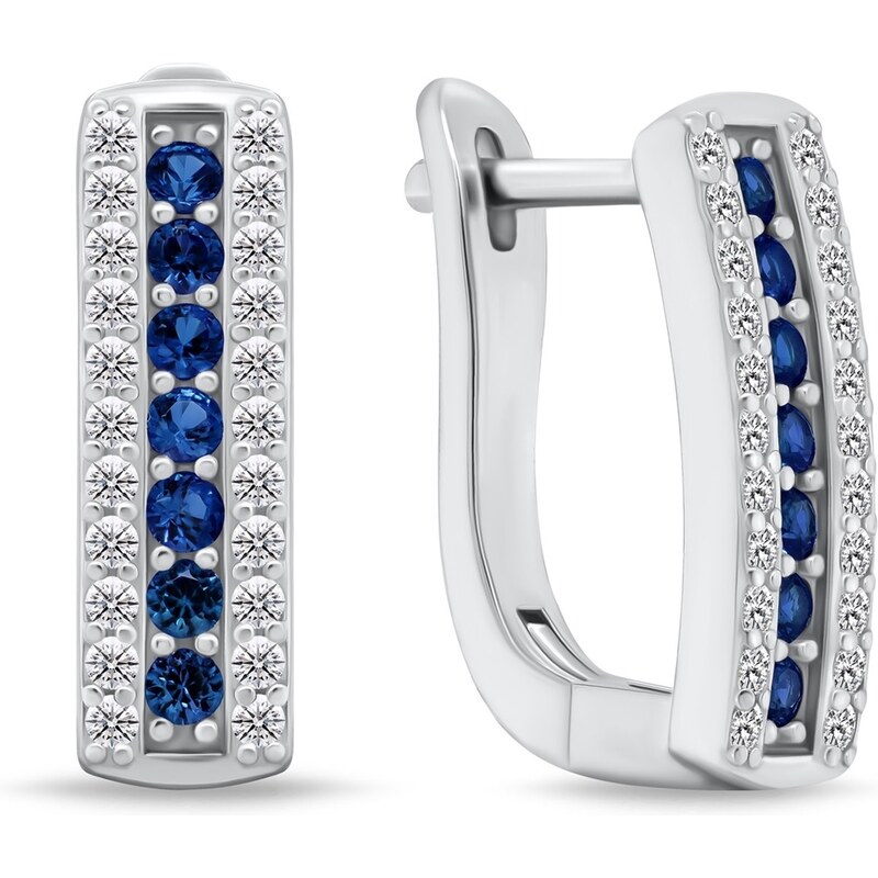 Brilio Silver Očarujúce strieborné náušnice s modrými zirkónmi EA294BW 66586763