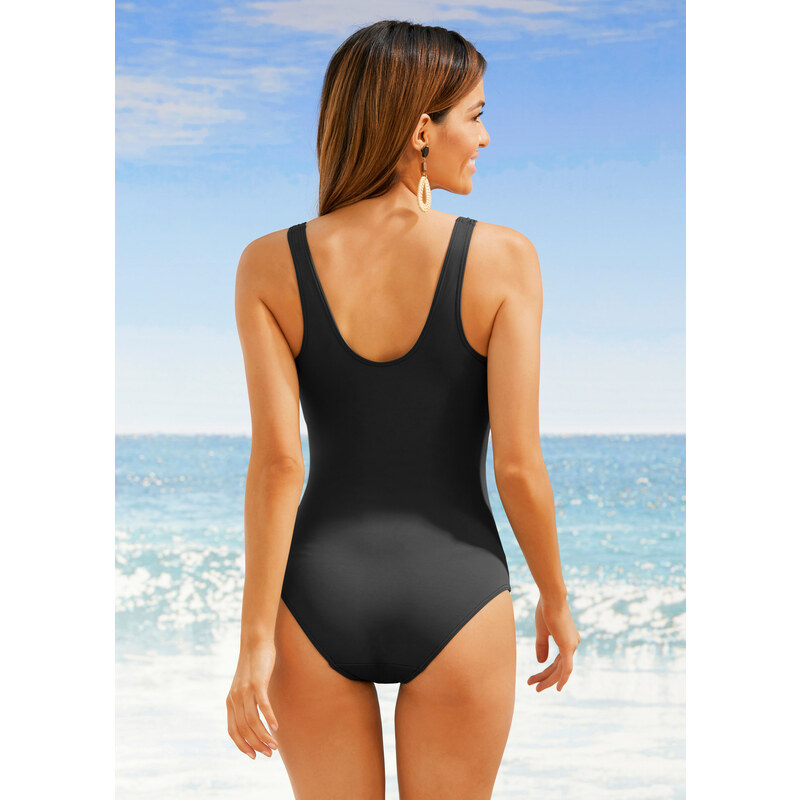 bonprix Jednodielne sťahujúce plavky, udržateľné, silný tvarujúci efekt, farba čierna