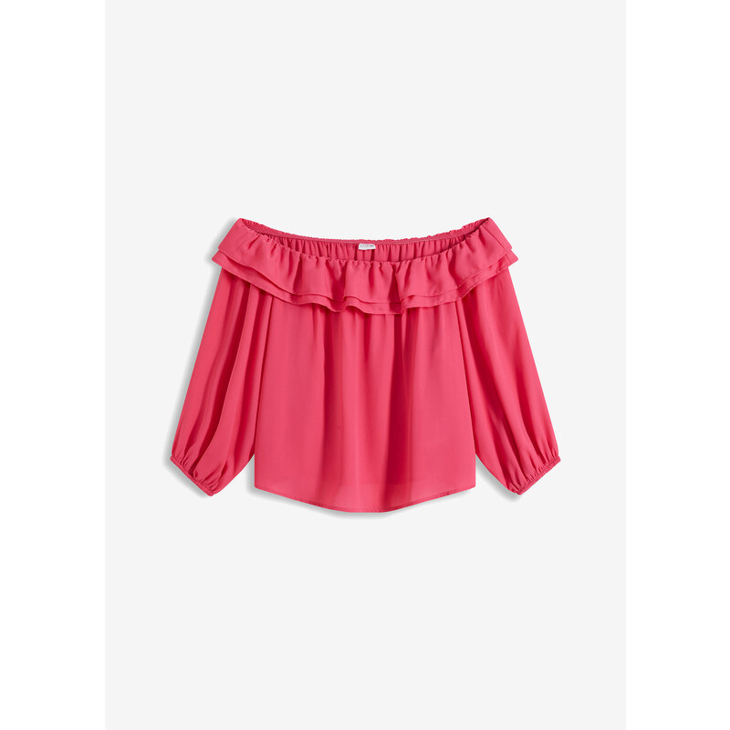 bonprix Carmen blúzka z recyklovaného polyesteru, farba ružová 50902069