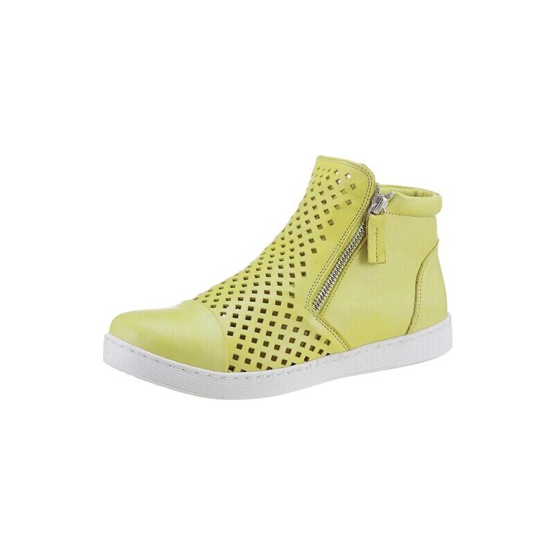 E-shop Kožené nappa členkové sneaker tenisky Andrea Conti, limetkovo