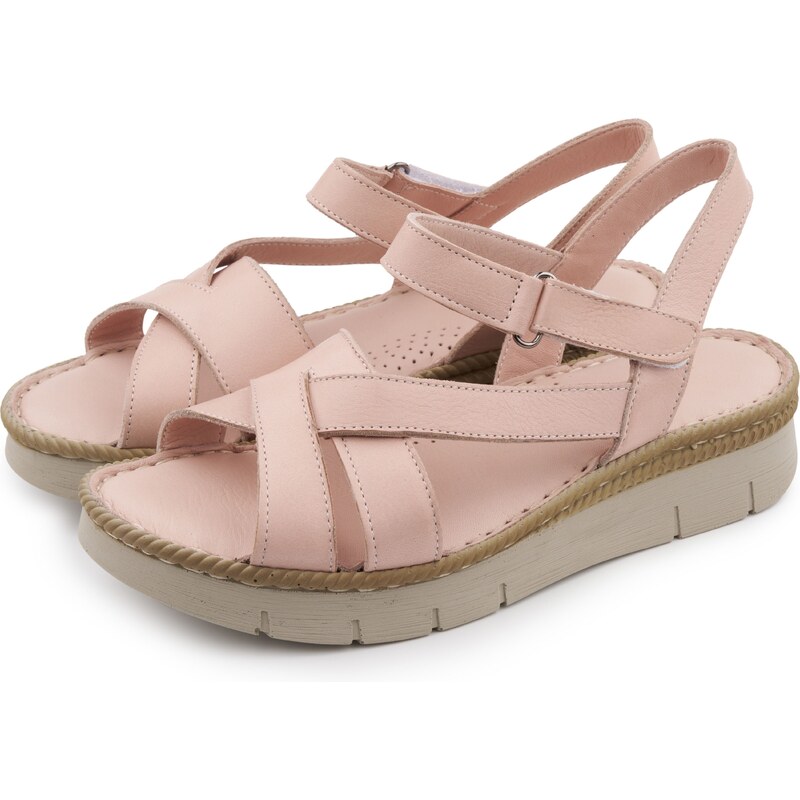 Vlnka Dámske kožené sandále Apolena ružová veľkosti obuvi - dospelí 38 52518706