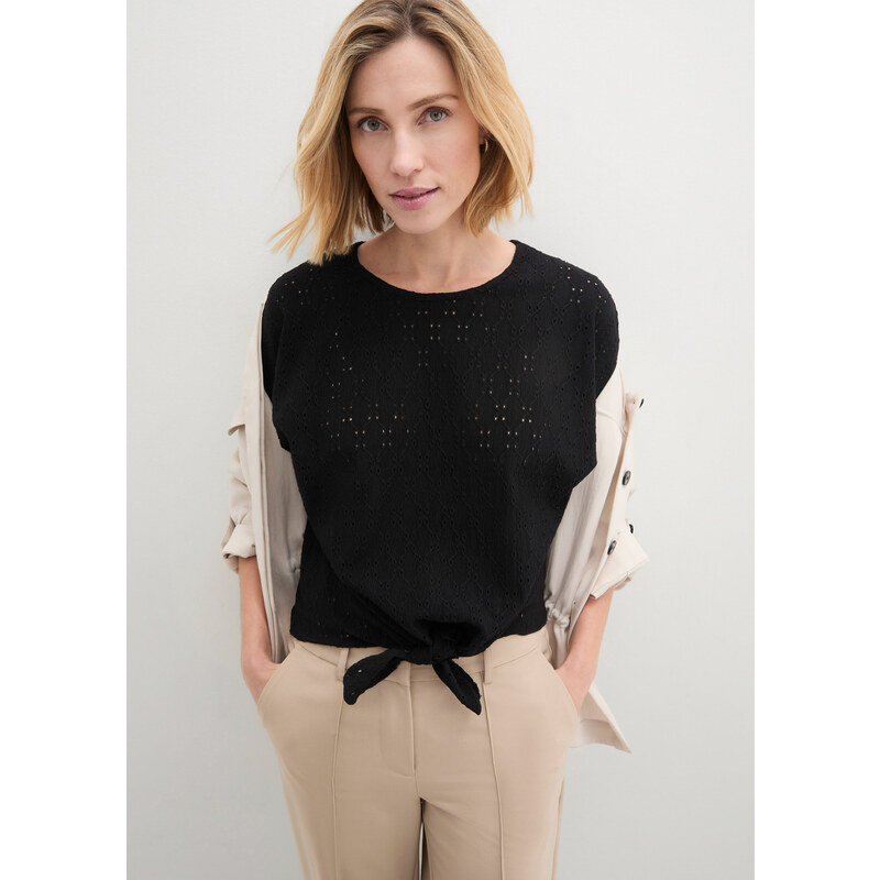 bonprix Tričko s netopierími rukávmi a dierkovanou výšivkou, farba 50902082