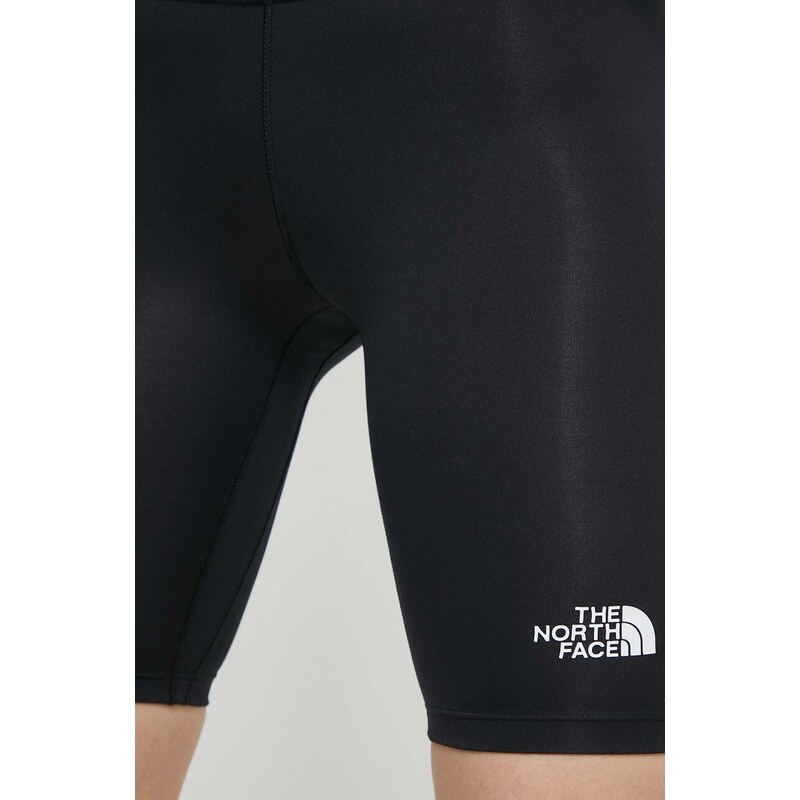 Športové krátke nohavice The North Face Flex dámske, čierna farba, jednofarebné, vysoký pás, NF0A87JUJK31