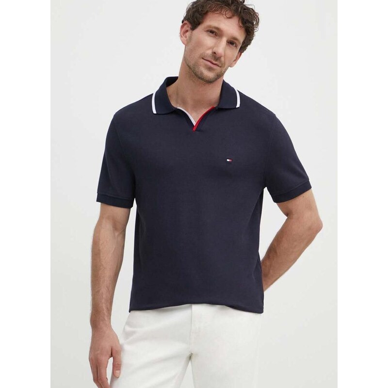Polo tričko Tommy Hilfiger pánske, tmavomodrá farba, jednofarebné, MW0MW34772