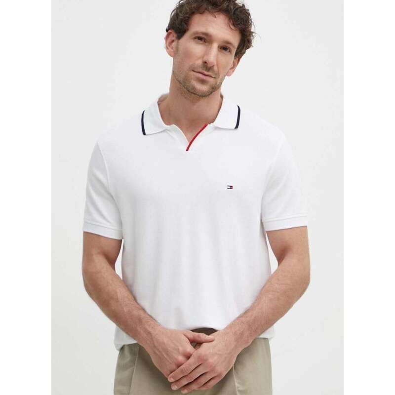 Polo tričko Tommy Hilfiger pánske,biela farba,jednofarebné,MW0MW34772