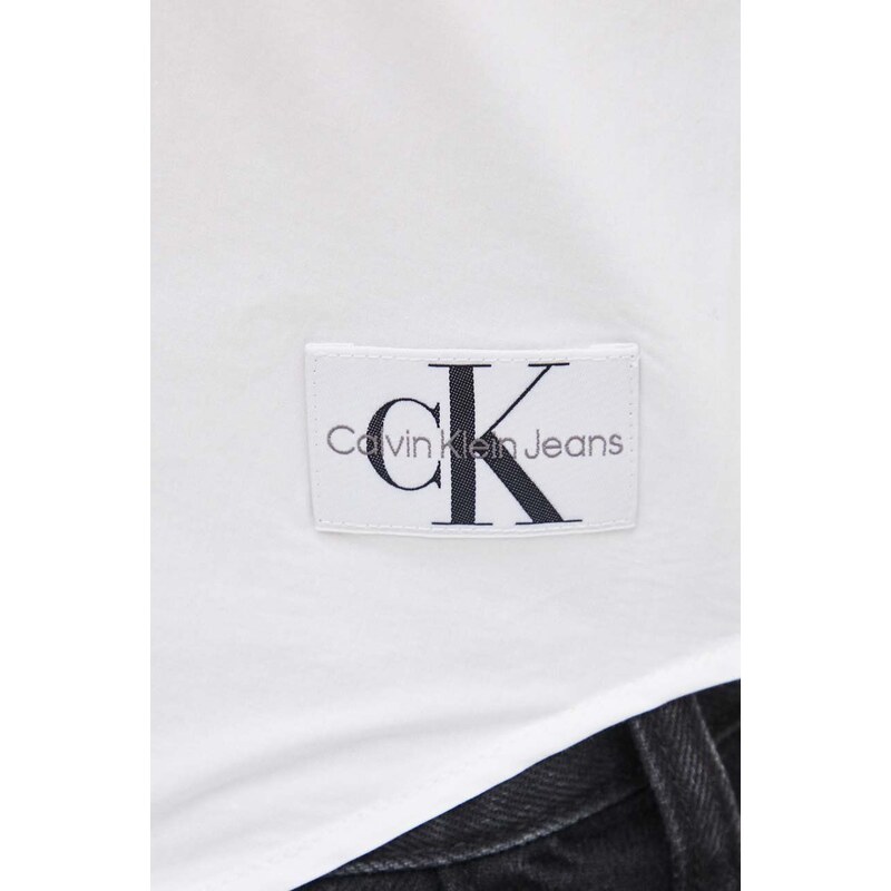 Košeľa Calvin Klein Jeans dámska,biela farba,regular,s klasickým golierom,J20J223129