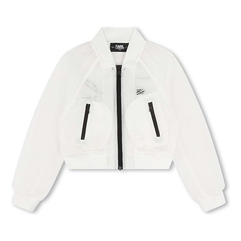 Detská bunda Karl Lagerfeld biela farba