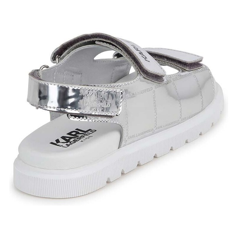 Detské kožené sandále Karl Lagerfeld šedá farba