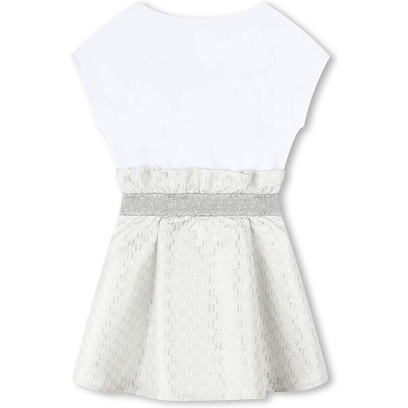 Dievčenské šaty Karl Lagerfeld biela farba, mini, áčkový strih