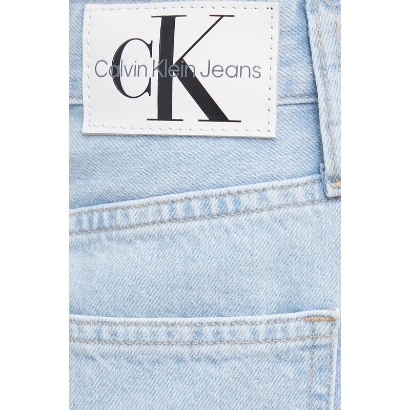 Rifľová sukňa Calvin Klein Jeans mini, rovný strih, J20J222828