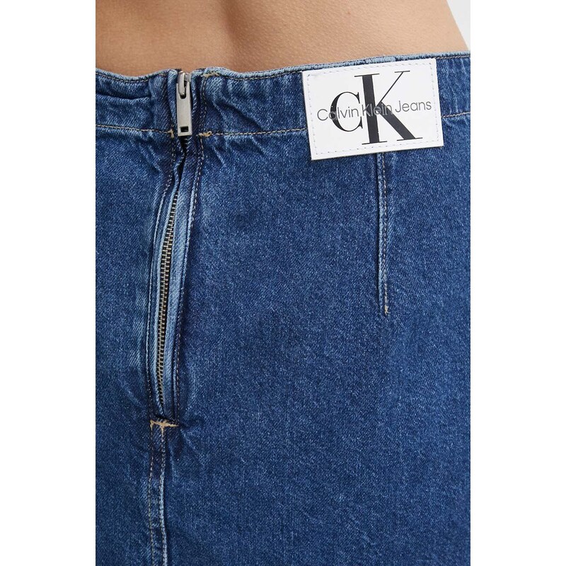 Rifľová sukňa Calvin Klein Jeans mini,rovný strih,J20J222827