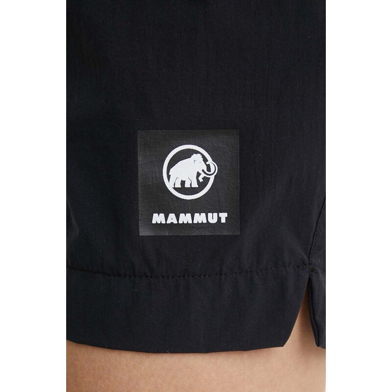 Turistické šortky Mammut Massone Sport čierna farba, jednofarebné, stredne vysoký pás
