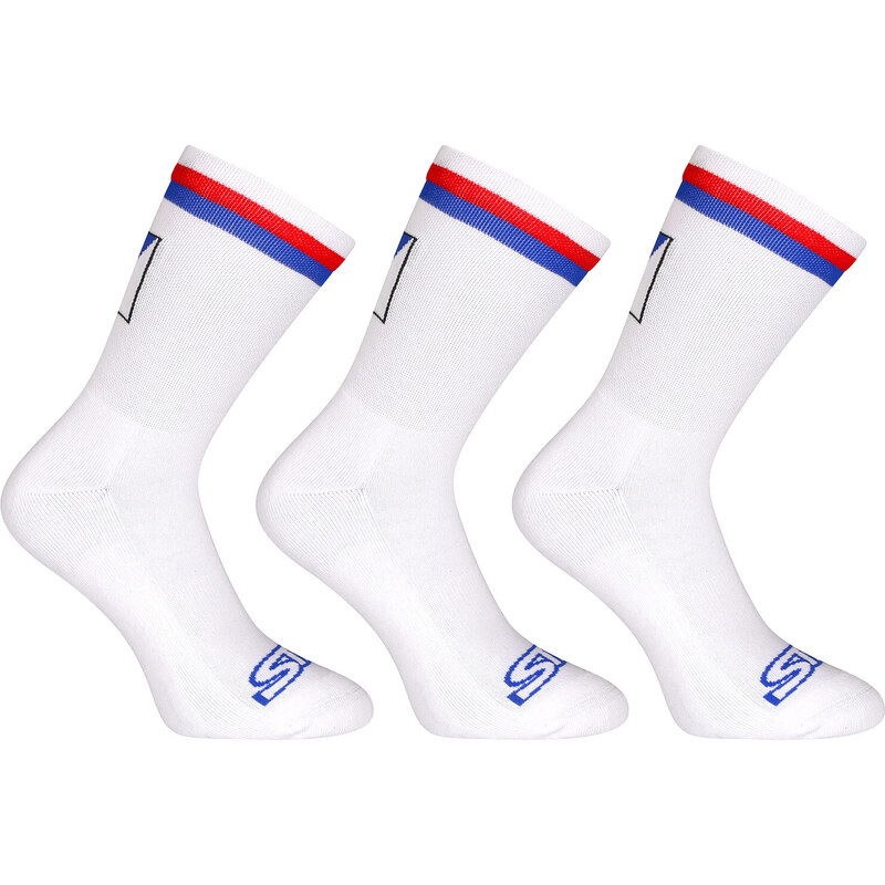 3PACK ponožky Styx vysoké biele trikolóra (3HV10111) 50920637