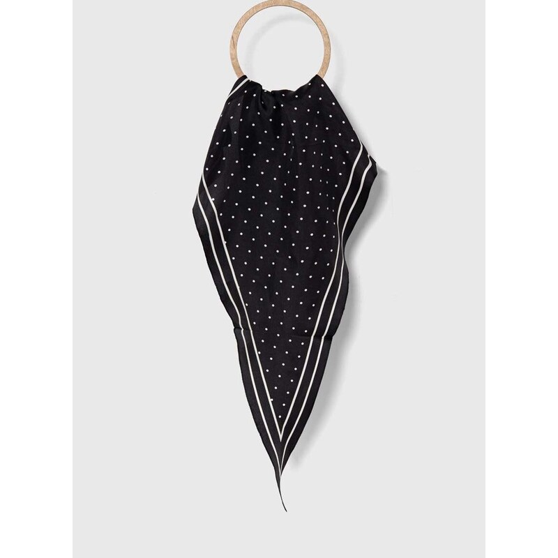 Hodvábna šatka Lauren Ralph Lauren čierna farba,vzorovaná,454943694