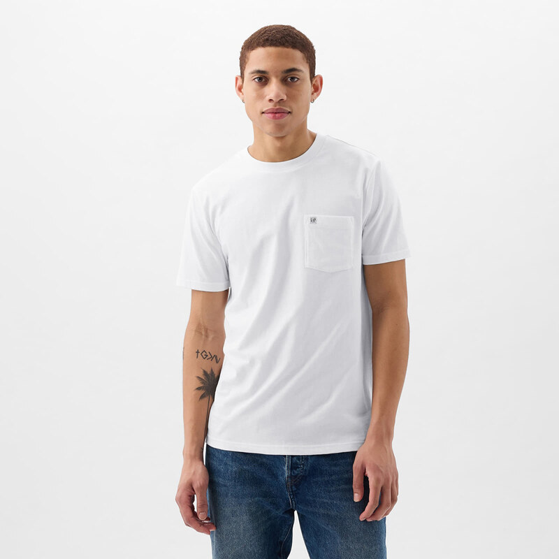 Tričko GAP Pocket Micro Logo Tee Optic White V6 S 50920792