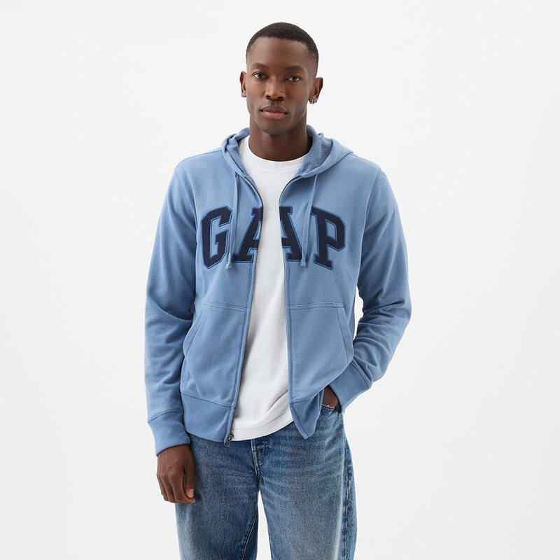 Mikina GAP French Terry Fullzip Logo Hoodie Soft Cornflower M 50920812