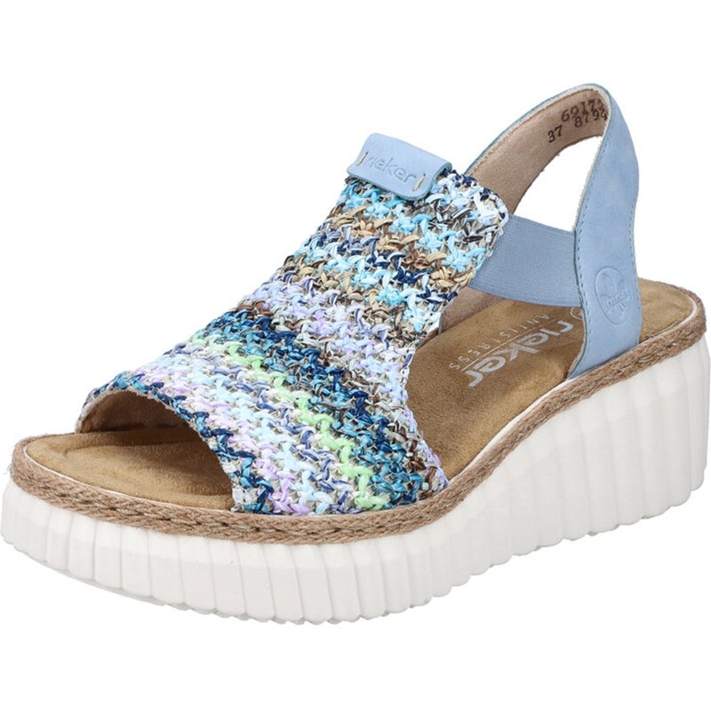 Rieker Sandále kobaltovomodrá / modrosivá / levanduľová / biela 51192672