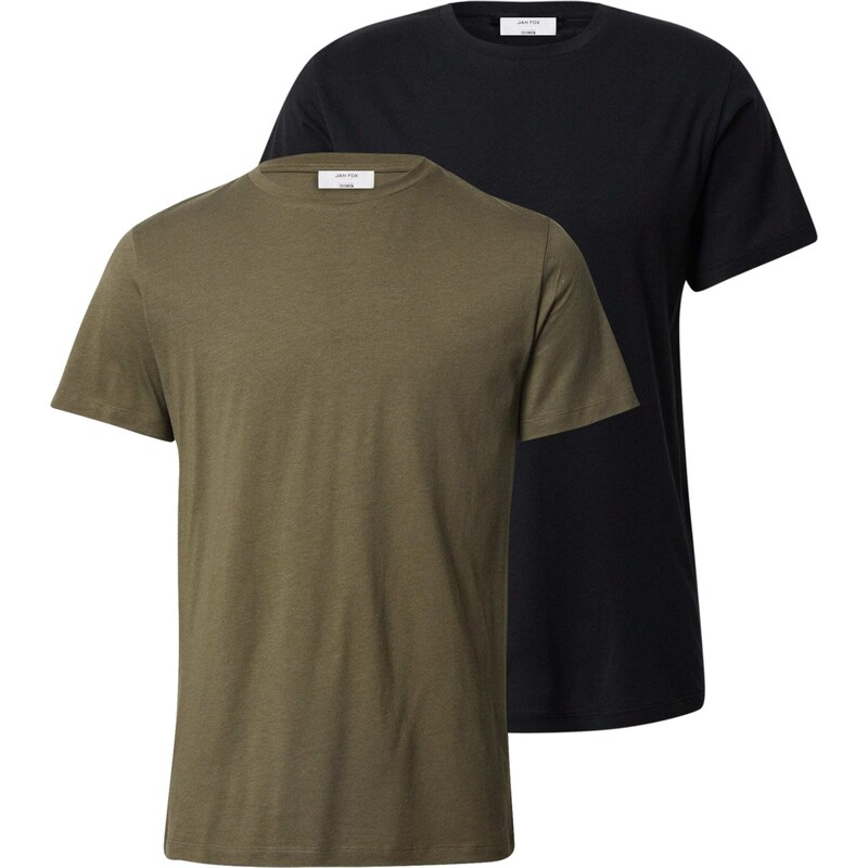 DAN FOX APPAREL Tričko Piet zelená / čierna 52704011