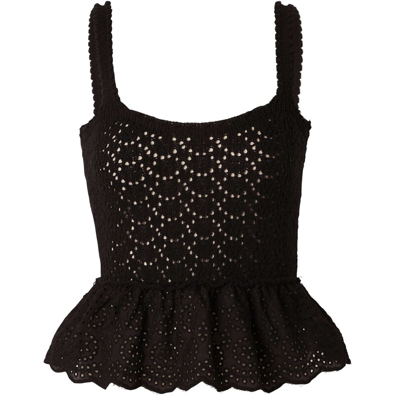 ONLY Vyšívaný top CHRISSIA čierna 54337702