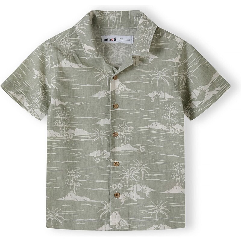 MINOTI Košeľa svetlosivá / zelená 54342977