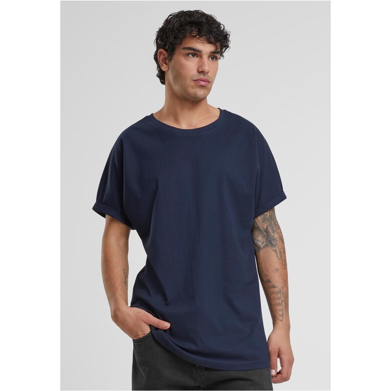 Urban Classics Mens Long Shaped Turnup T-Shirt - blue 64690819