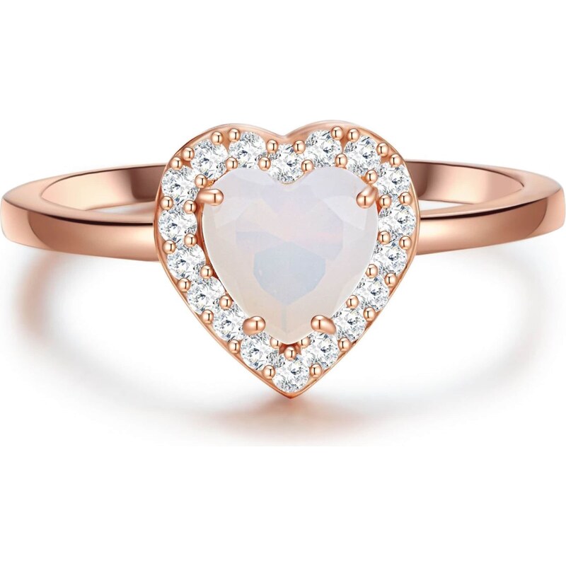 Glanzstücke München Prsteň ružové zlato / priehľadná / biela 66536384