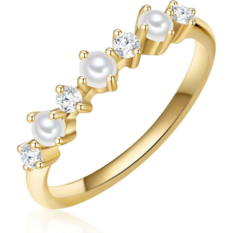 Glanzstücke München Prsteň zlatá žltá / priehľadná / perlovo biela 66536385