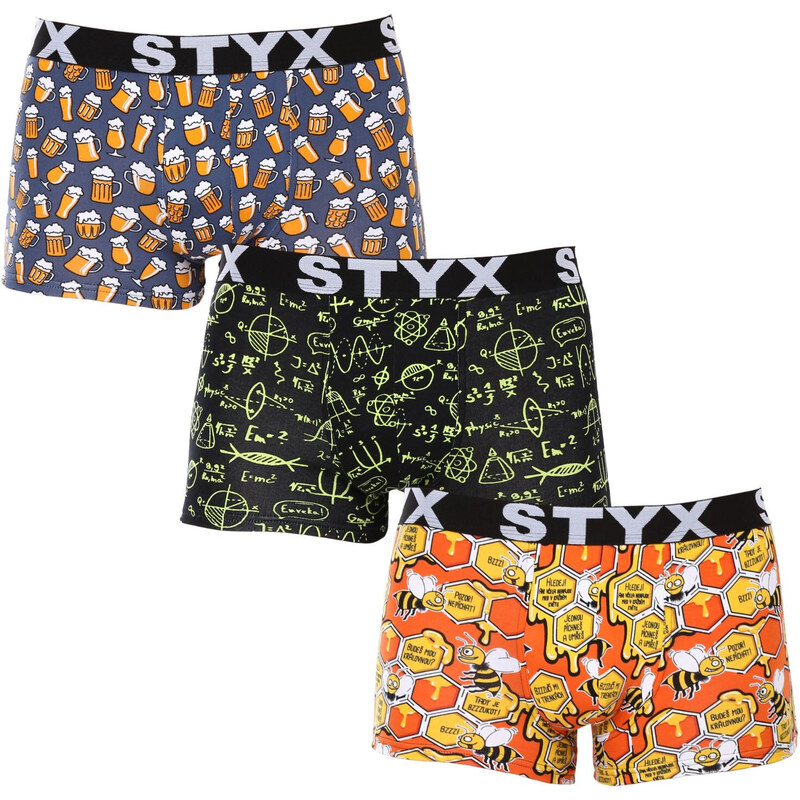 3PACK pánske boxerky Styx art športová guma viacfarebné (3G13724) 50975435