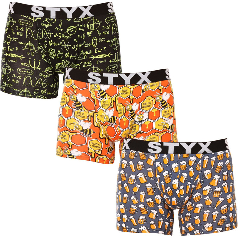 3PACK pánske boxerky Styx long art športová guma viacfarebné (3U13724) 50987732