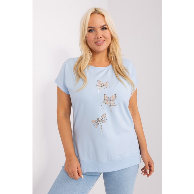PLANETA-MODY Svetlomodré tričko s motýľmi