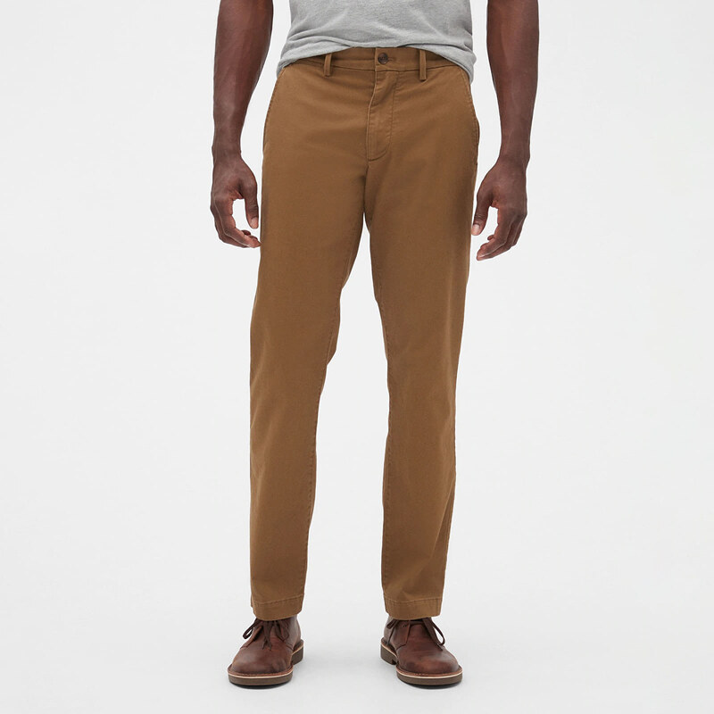 Kalhoty GAP Chino Straight Fit Pants Palomino Brown Global W29/L30 50989954