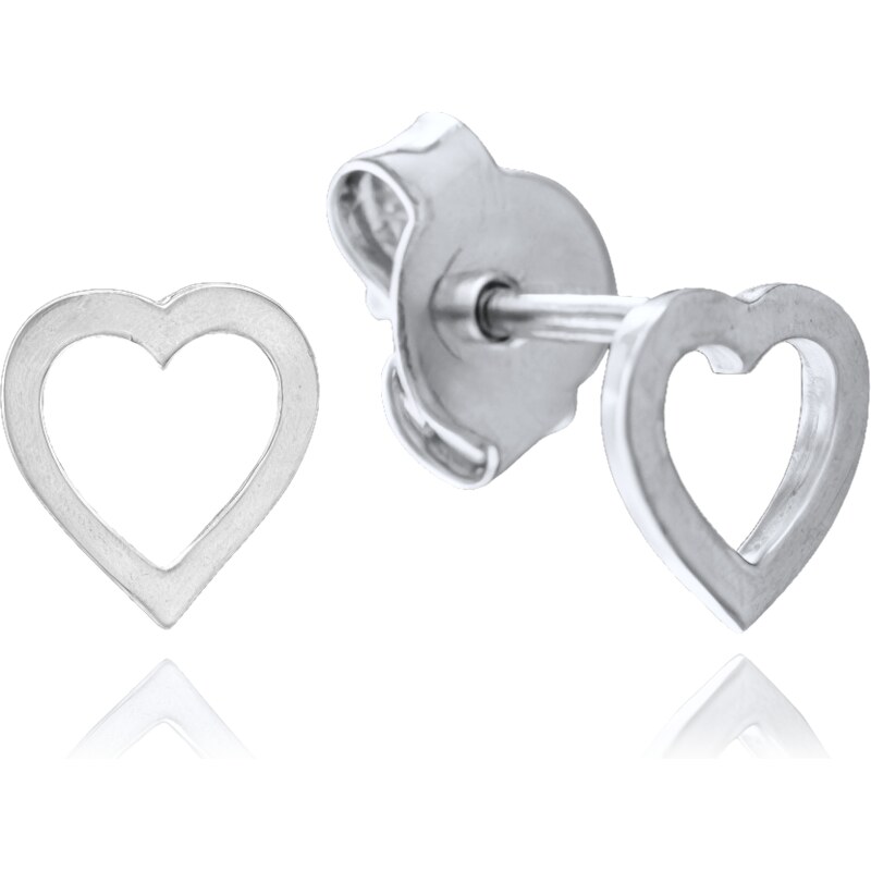 OLIVIE MINET Náušnice z bieleho zlata srdiečka Au 585/1000 60964872