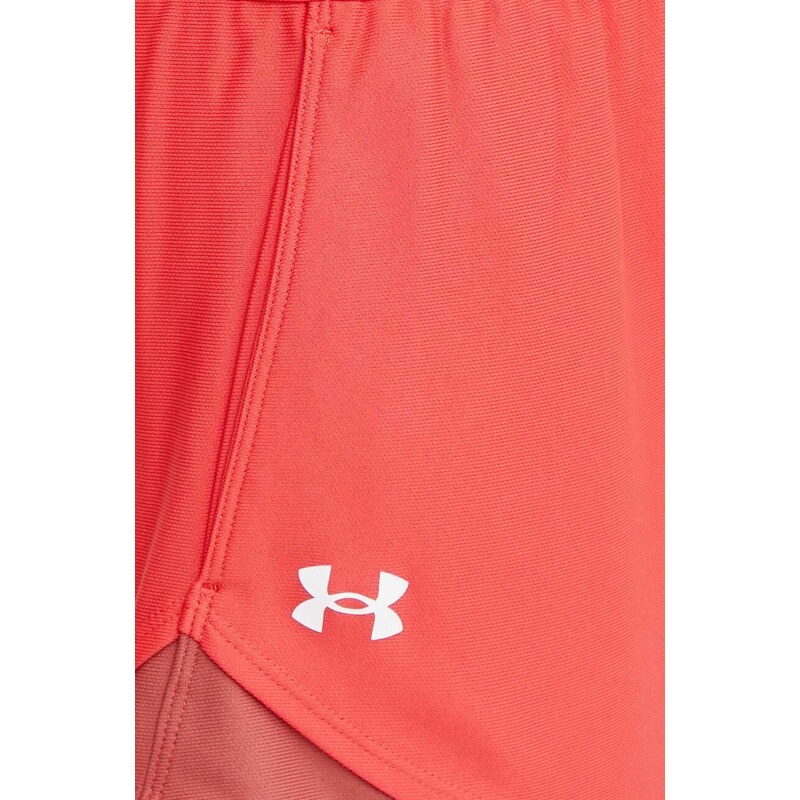 Tréningové šortky Under Armour Play Up 3.0 červená farba, s potlačou, stredne vysoký pás