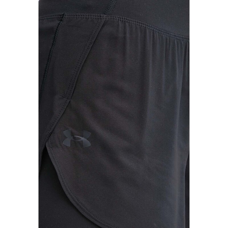 Tréningové šortky Under Armour Flex čierna farba, jednofarebné, vysoký pás