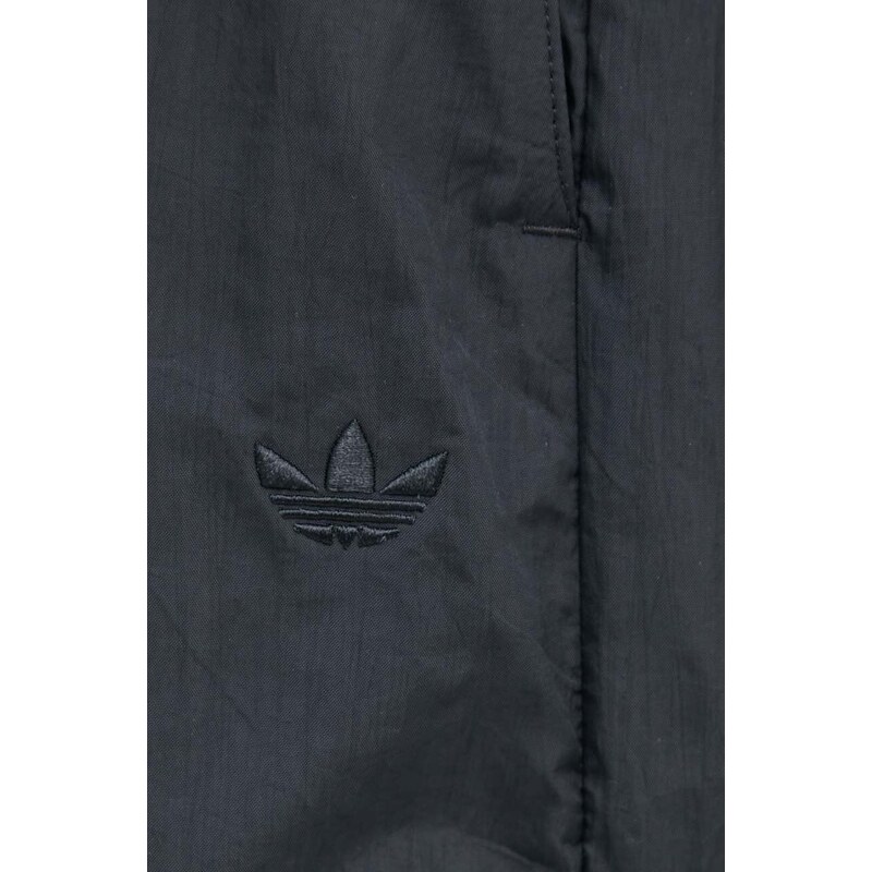 Nohavice adidas Originals dámske, čierna farba, široké, vysoký pás, IT6725