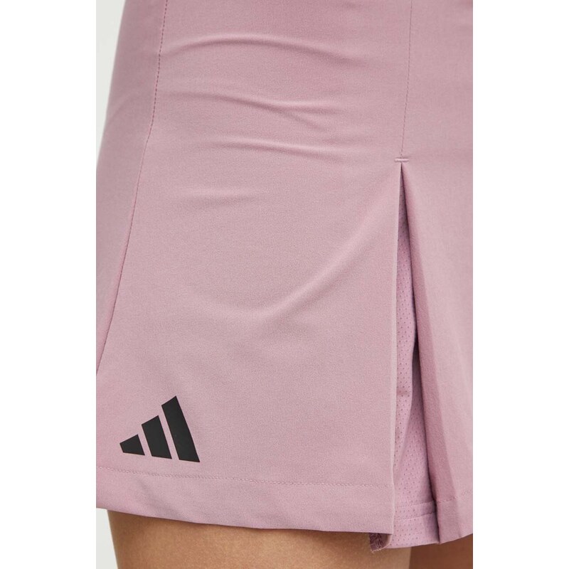 Športová sukňa adidas Performance ružová farba, mini, áčkový strih, IT6583
