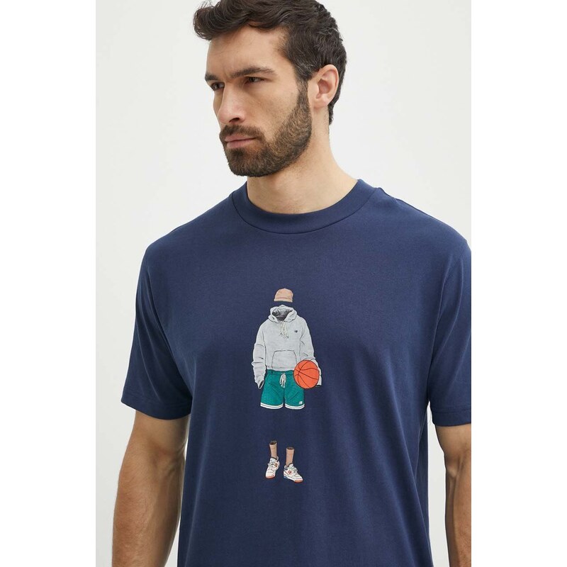 Bavlnené tričko New Balance pánske, s potlačou, MT41578NNY