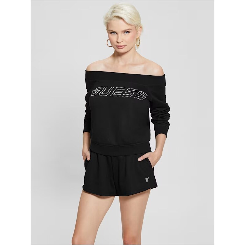 Guess skylar off shoulder sweatshirt BLACK 51017898