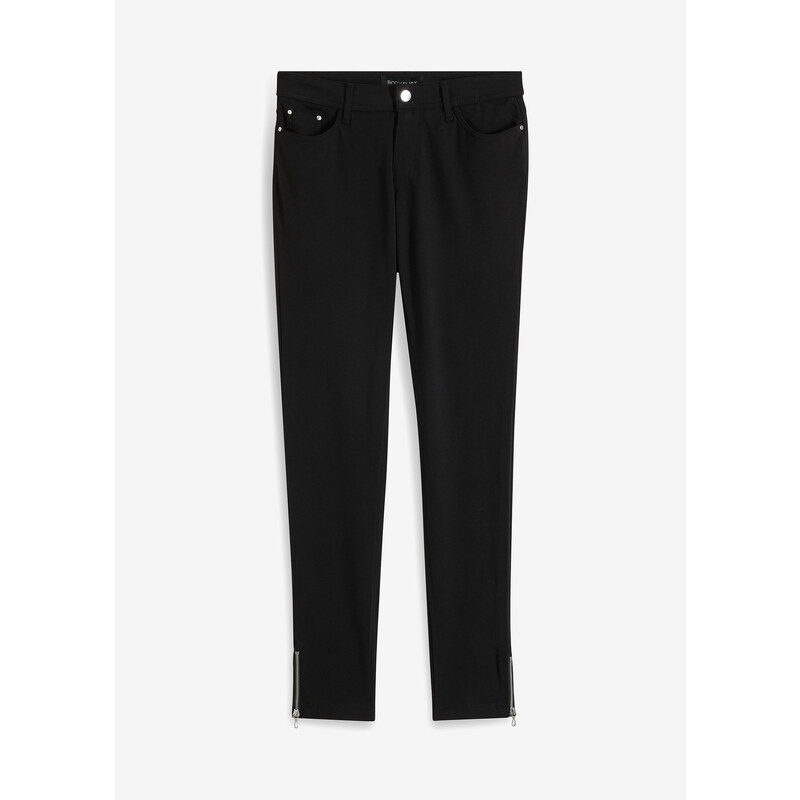 bonprix Džersejové nohavice z viskózového mixu, farba čierna 44741604