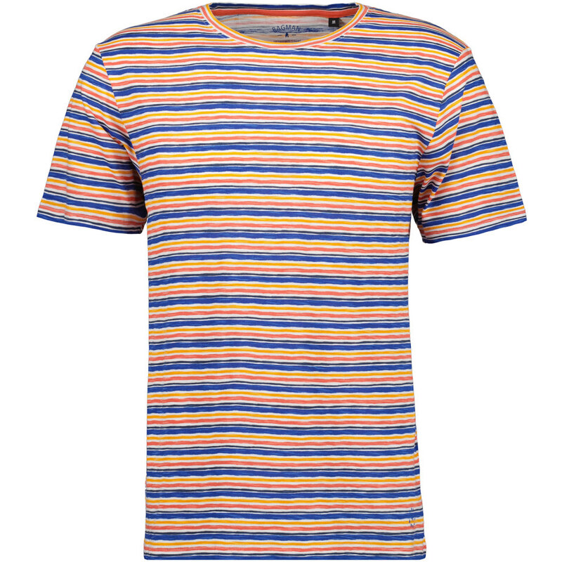 Pánske oranžovo-modré tričko RAGMAN 51029703