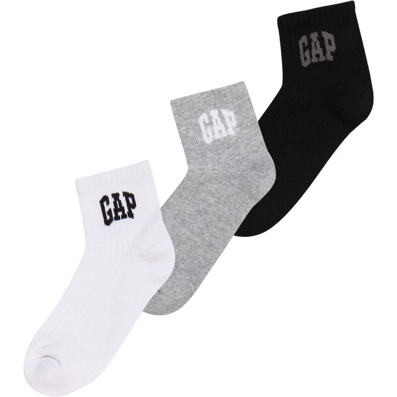 GAP Ponožky sivá melírovaná / čierna / biela
