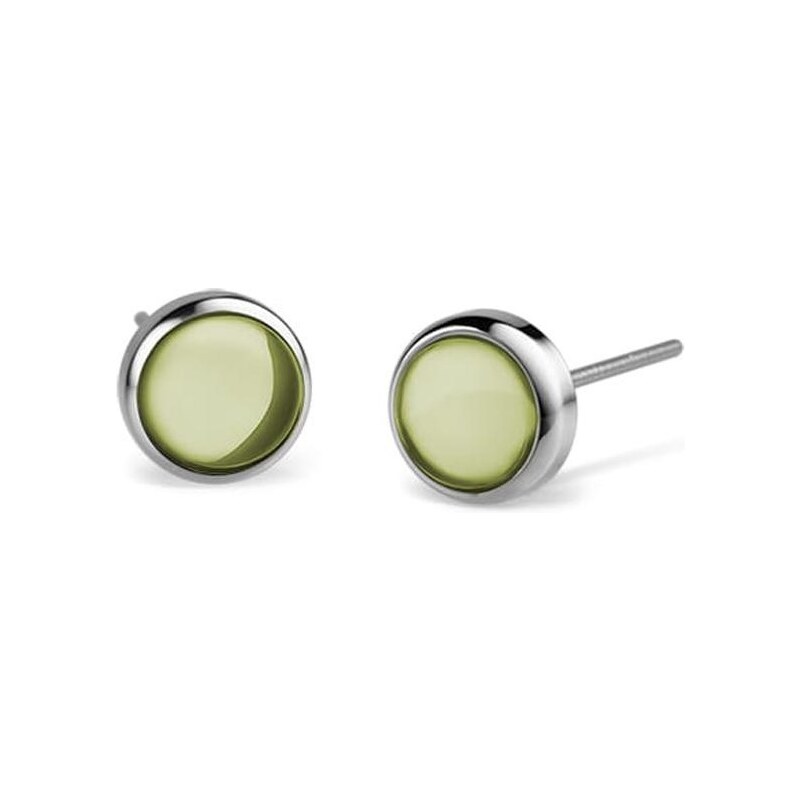 Bering Krásne oceľové náušnice so zelenými kryštálmi Arctic Symphony 66578450