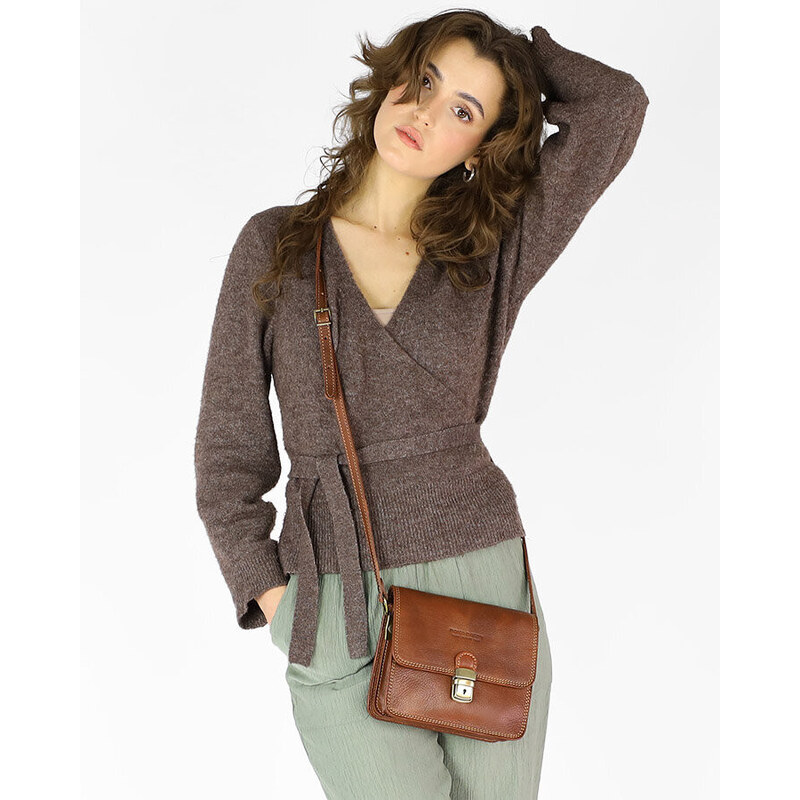 MARCO MAZZINI Florence bag prémiová štvorcová kožená taška | hnedá 50429732