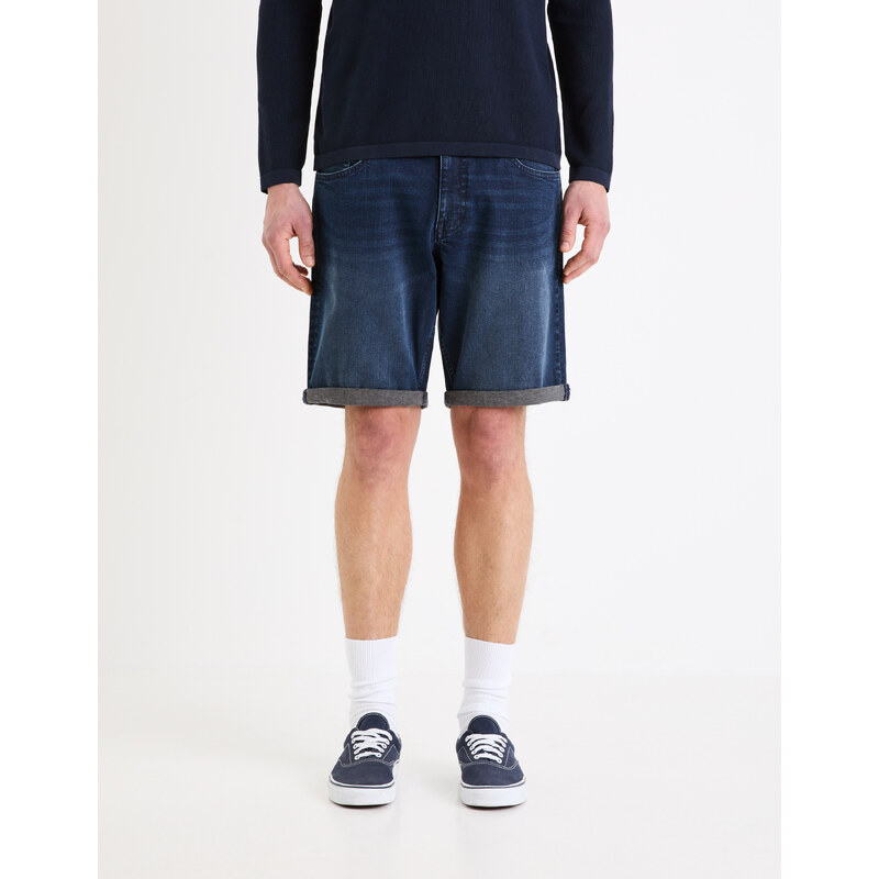 Tmavomodré pánske rifľové kraťasy Celio Bofirstbm 64641722