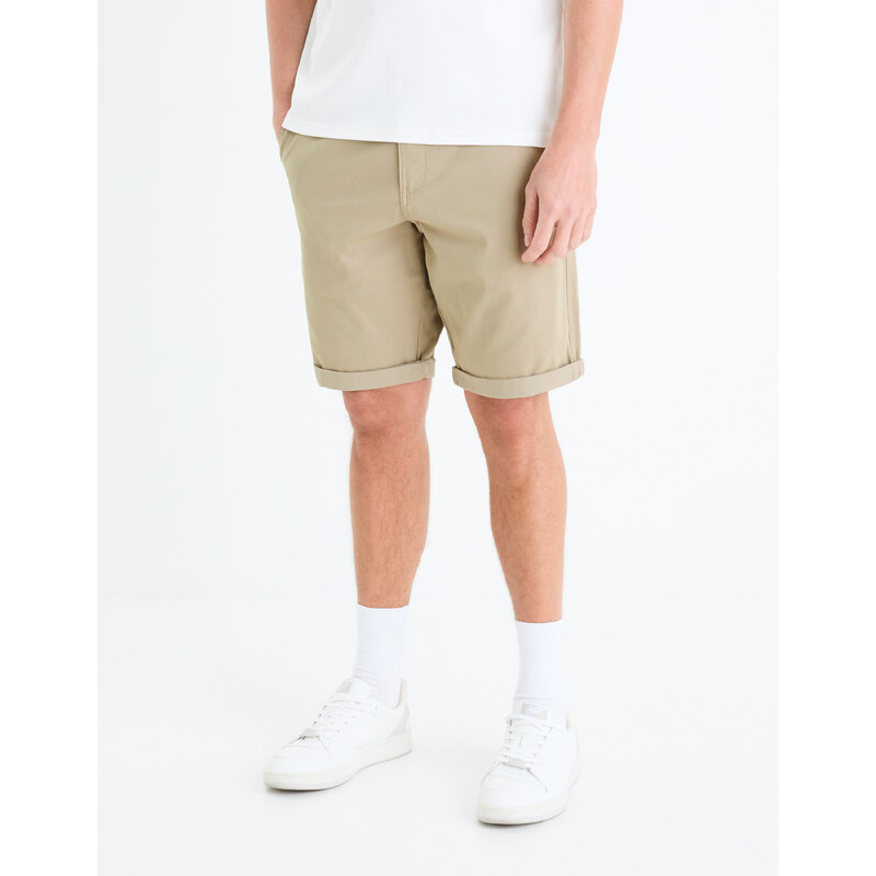Béžové pánske chino kraťasy Celio Bochinobm 51227463